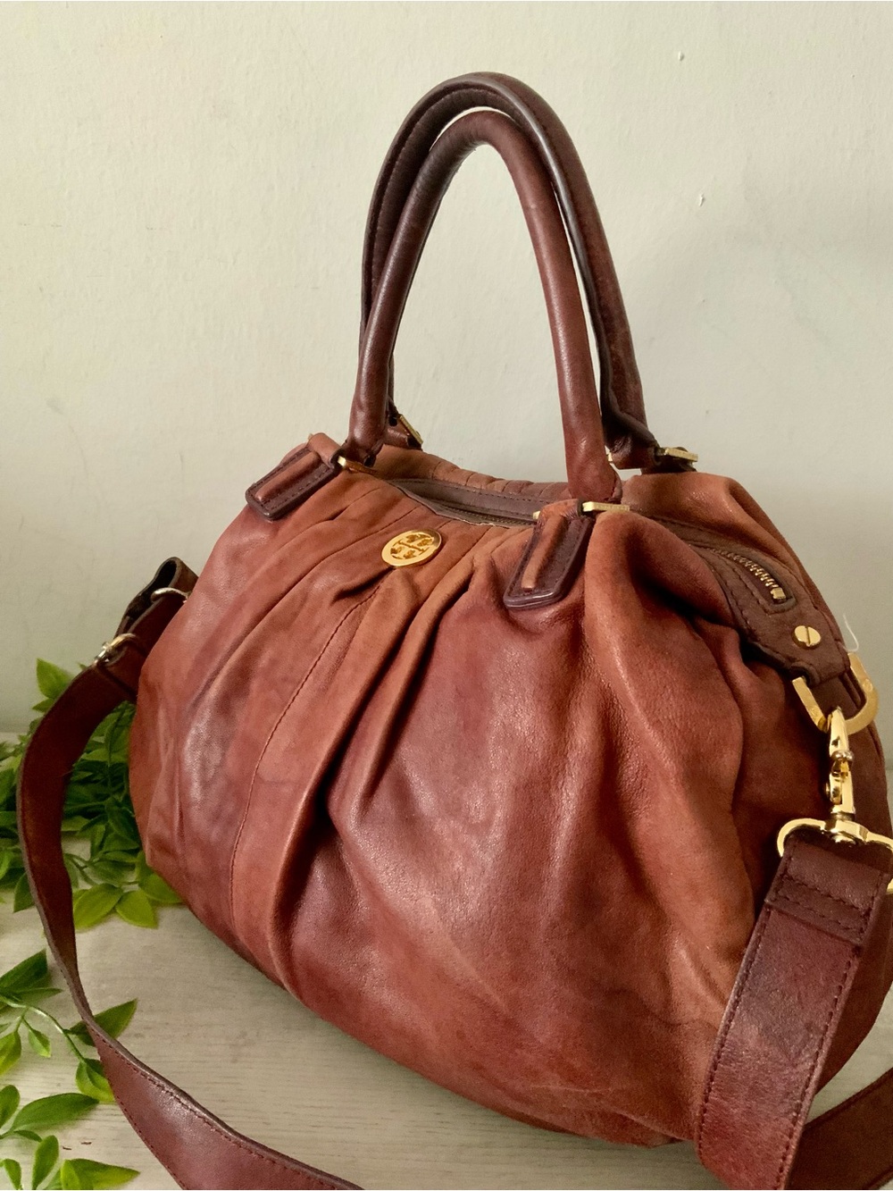 TORY BURCH VERONA COGNAC CROSSBODY SATCHEL BAG - Picture 2 of 15